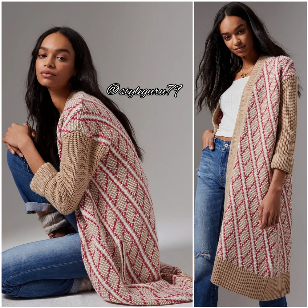 NWT, Anthropologie, Patrice Geometric Cardigan